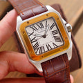 CARTIER SANTOS 100XL 42MM STAINLESS STEEL LEATHER