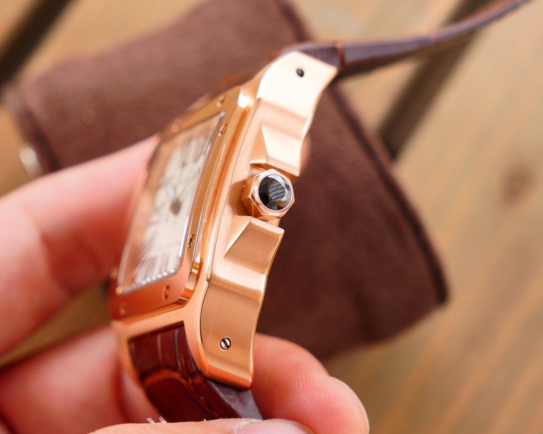 CARTIER SANTOS 100XL 42MM STAINLESS STEEL LEATHER