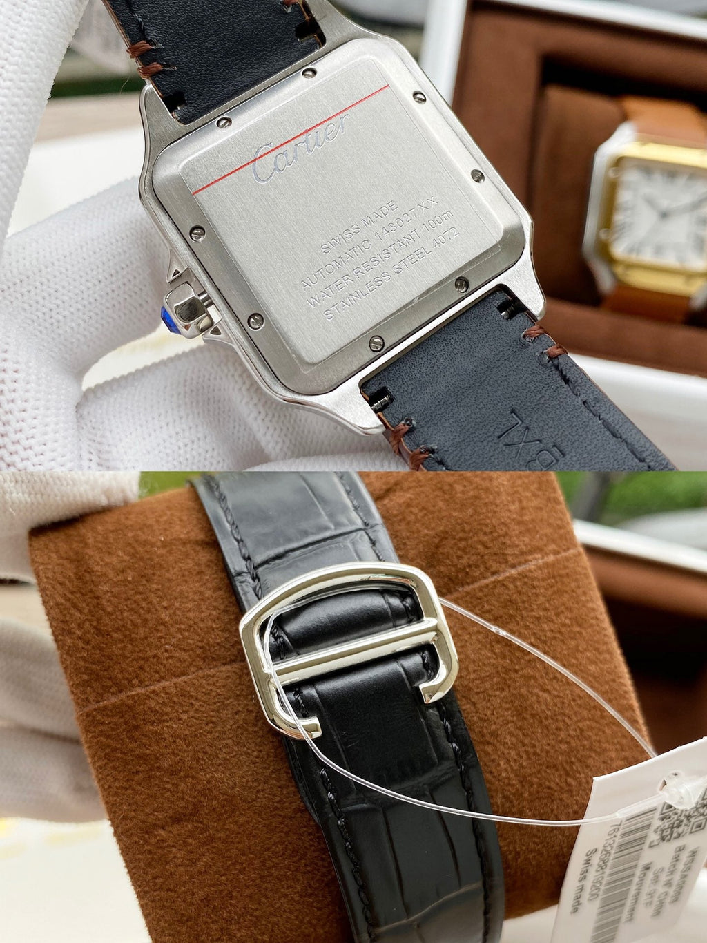 CARTIER SANTOS DE CARTIE 39MM STEEL CASE LEATHER STRAP
