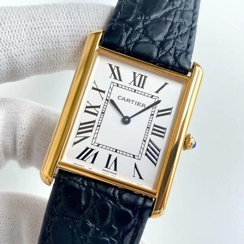 CARTIER TANK SOLO QUARTZ CROCODILE SKIN