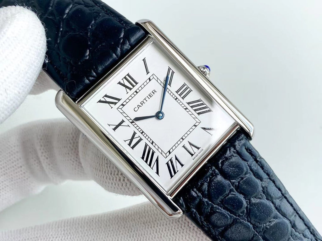 CARTIER TANK SOLO QUARTZ CROCODILE SKIN