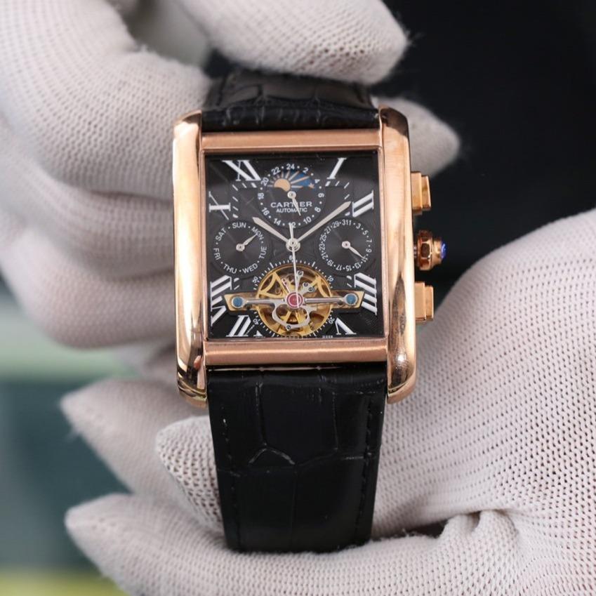 CARTIER TANK MC ANNUAL CALENDAR MOONPHASE TOURBILLON