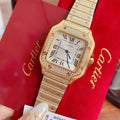 CARTIER SANTOS LADY 35MM QUARTZ 35MM GOLD DIAMOND