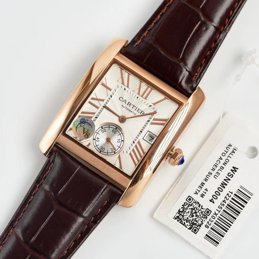CARTIER TANK MC LADIES SECOND TIME GOLD CASE