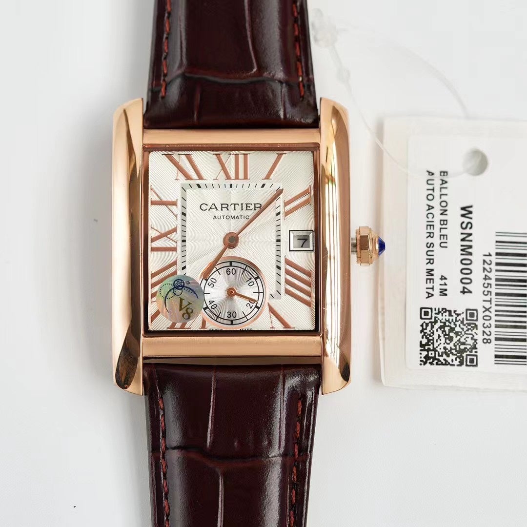 CARTIER TANK MC LADIES SECOND TIME GOLD CASE
