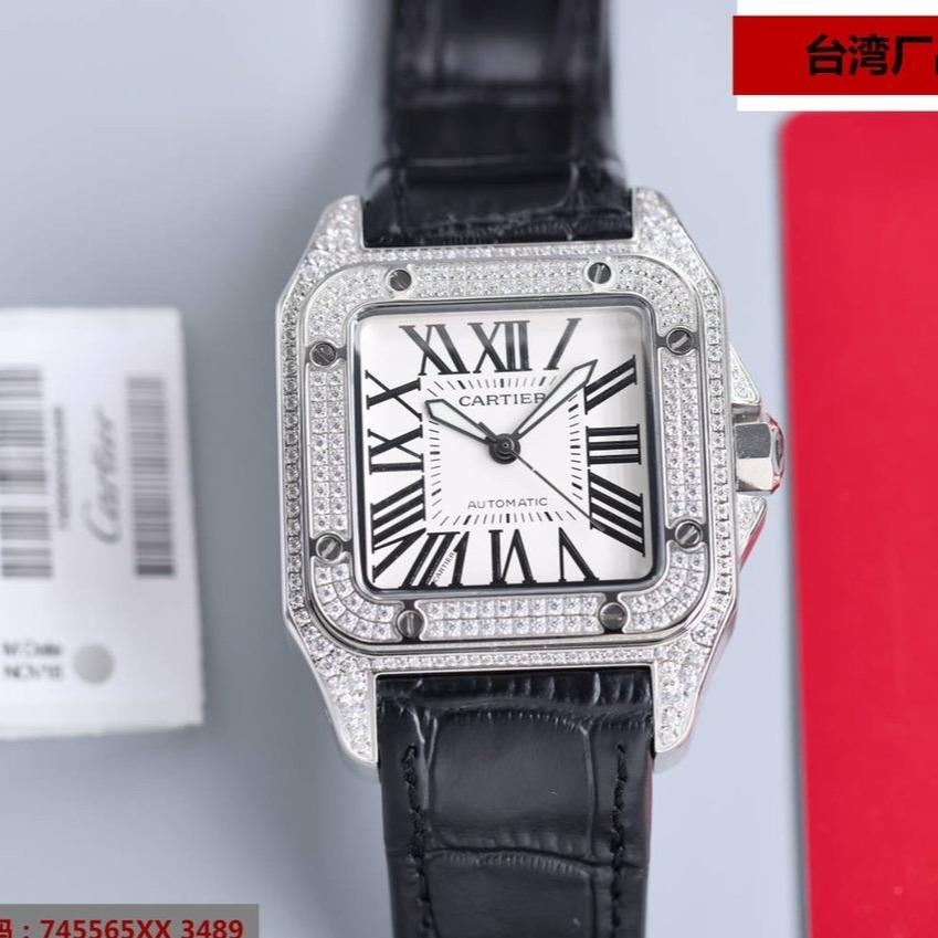 CARTIER SANTOS 100XL 42MM DIAMOND STEEL CASE