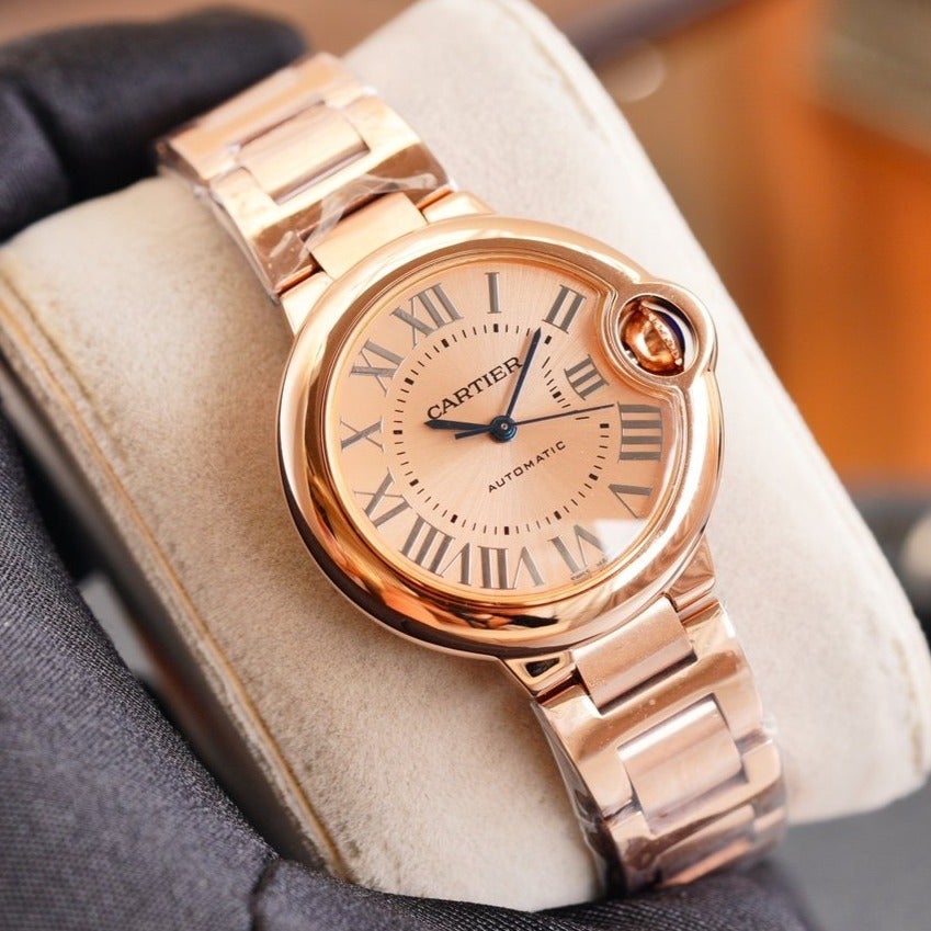 CARTIER BALLON BLEU 33MM AUTOMATIC ROSE GOLD DIAL