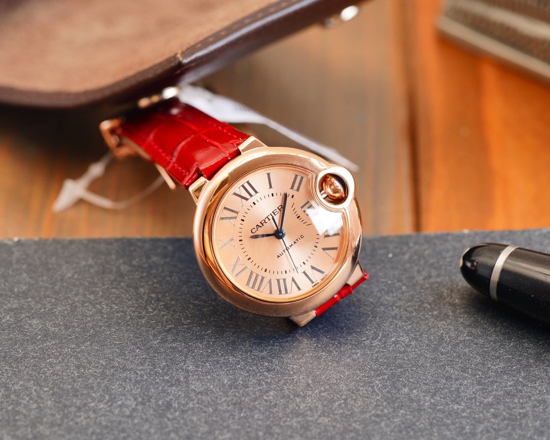 CARTIER BALLON BLEU 33MM AUTOMATIC ROSE GOLD DIAL