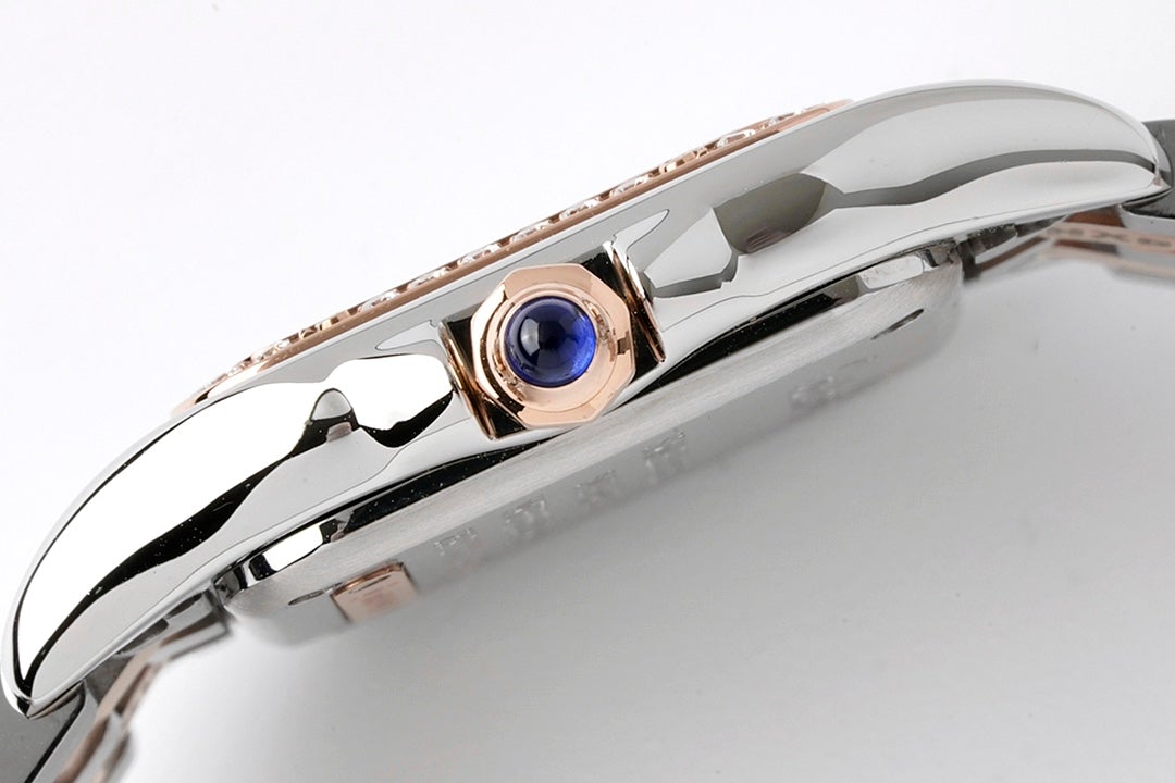 CARTIER PANTHERE DE CARTIE 22MM QUARTZ ROSE GOLD STEEL WHITE DIAL