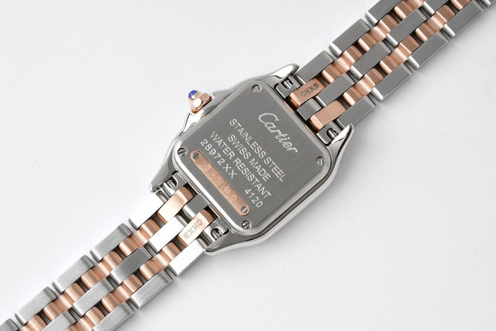 CARTIER PANTHERE DE CARTIE 22MM QUARTZ ROSE GOLD STEEL WHITE DIAL