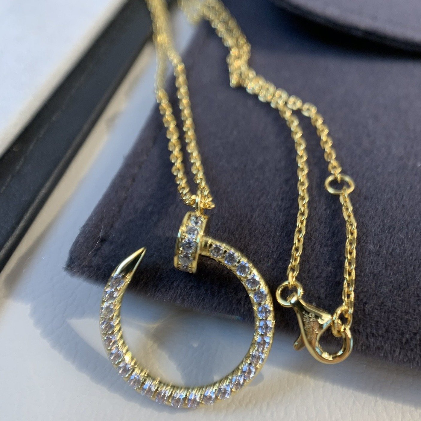 CARTIER JUSTE NECKLACE 2.2MM GOLD FULL DIAMONDS