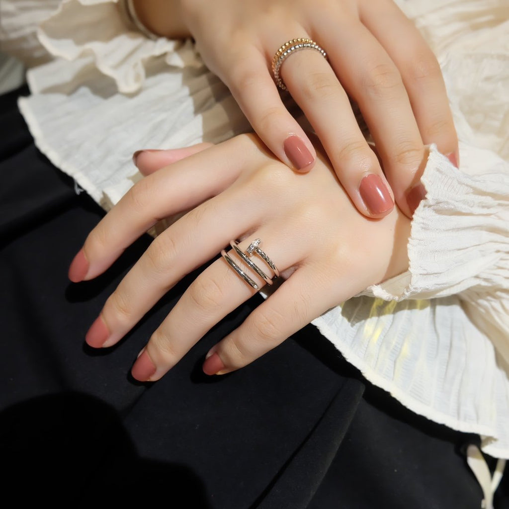 CARTIER JUSTE RING 1.8MM SILVER DOUBLE ROW