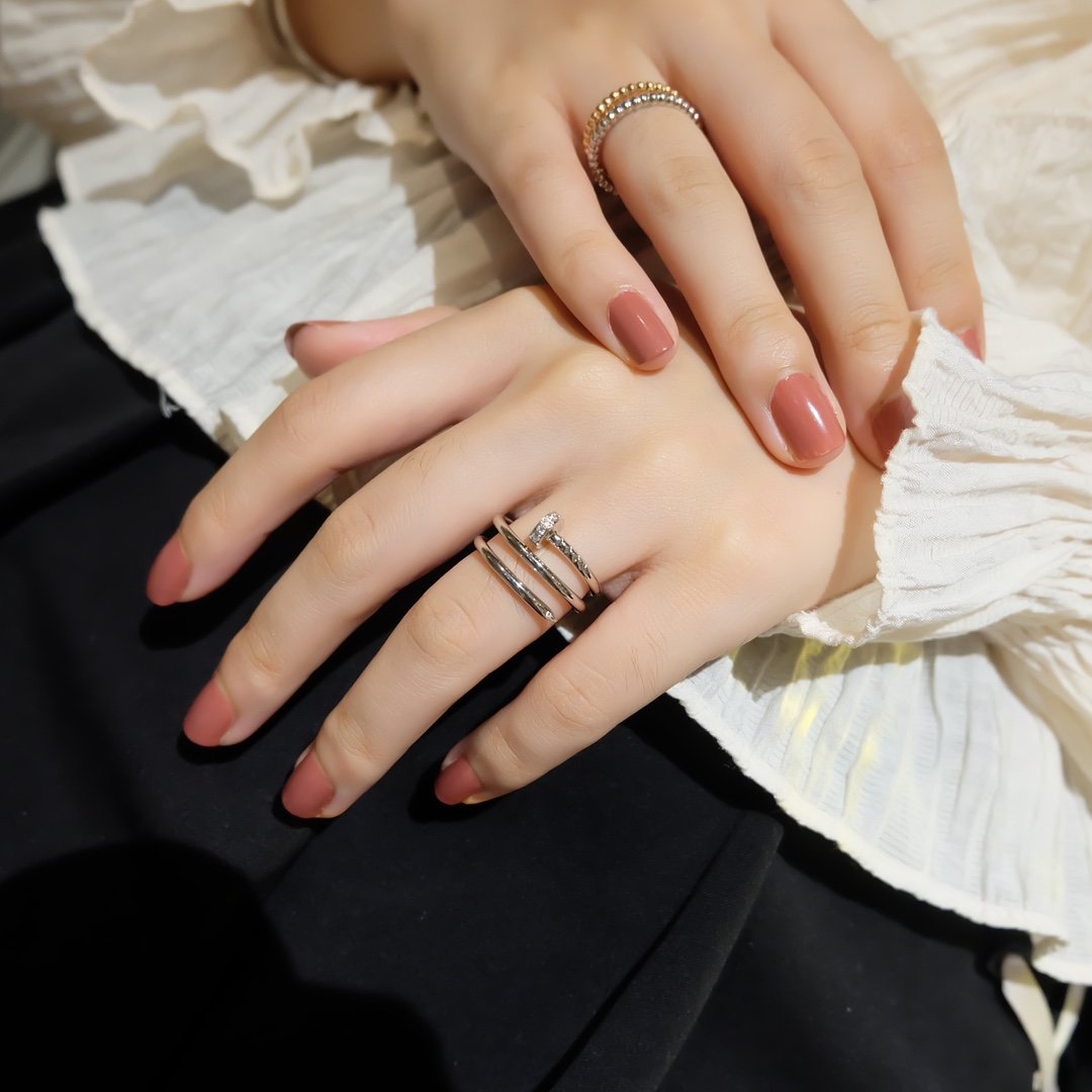 CARTIER JUSTE RING 1.8MM SILVER DOUBLE ROW