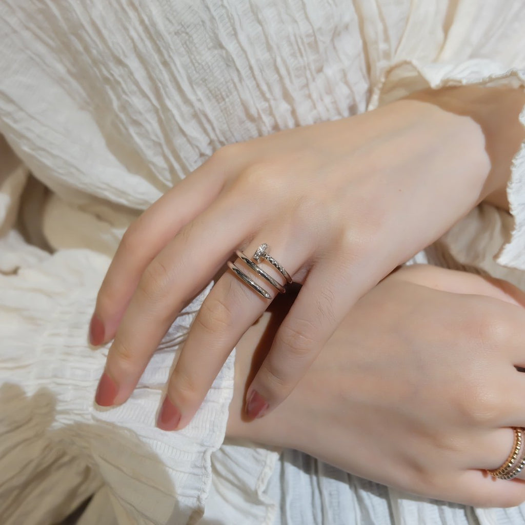 CARTIER JUSTE RING 1.8MM SILVER DOUBLE ROW
