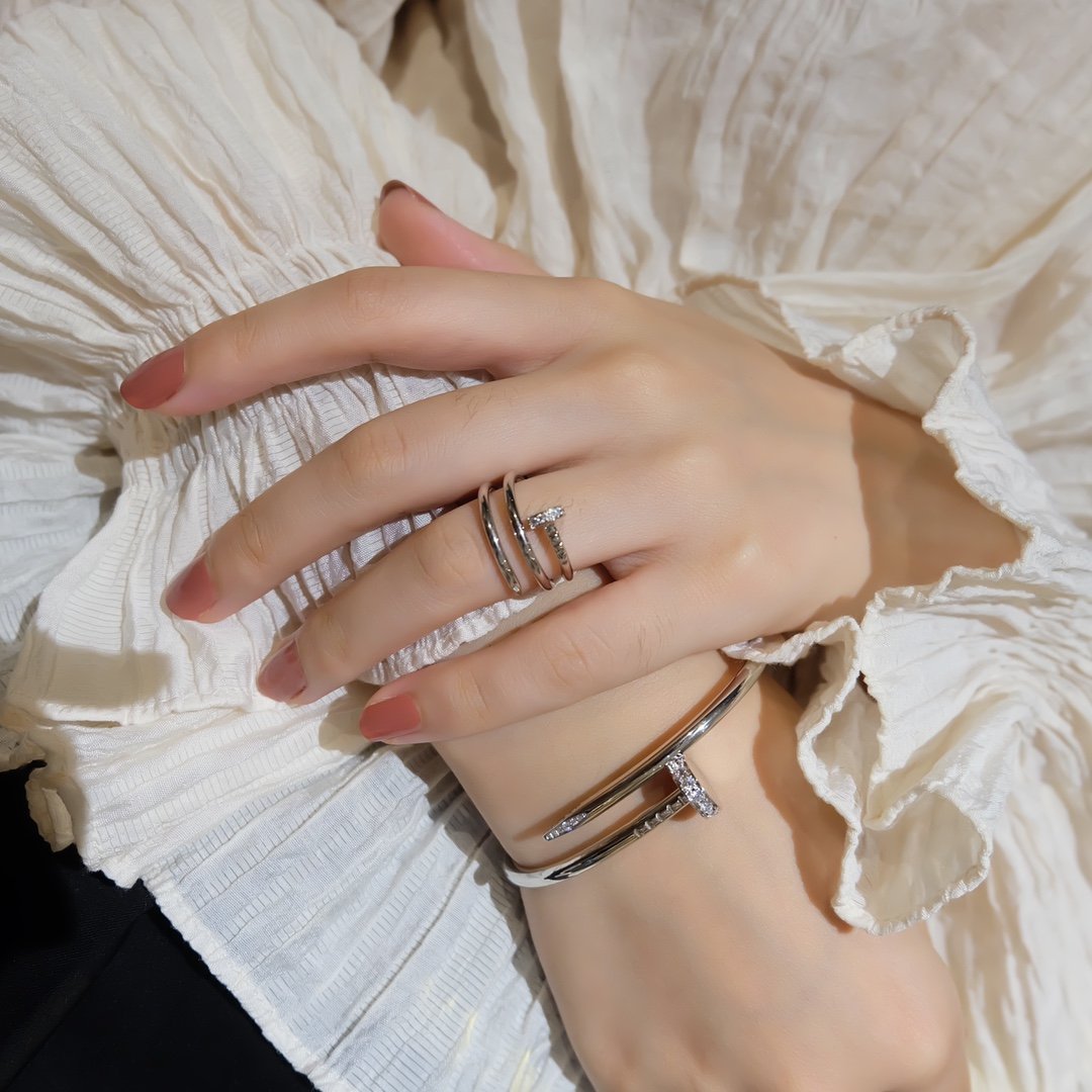 CARTIER JUSTE RING 1.8MM SILVER DOUBLE ROW