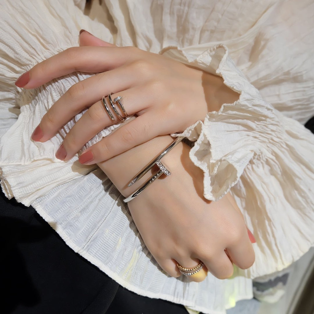 CARTIER JUSTE RING 1.8MM SILVER DOUBLE ROW
