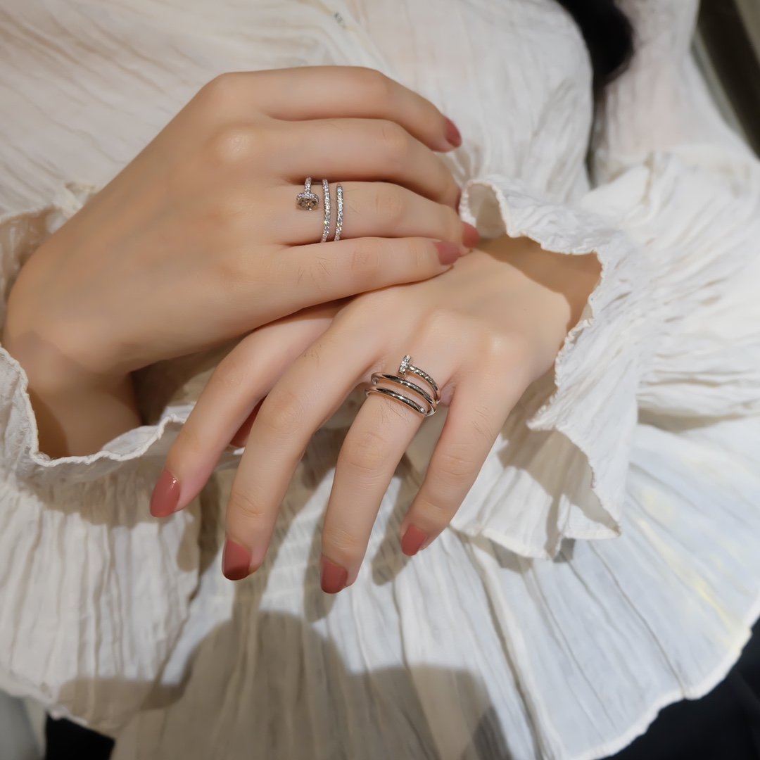 CARTIER JUSTE RING 1.8MM SILVER DOUBLE ROW