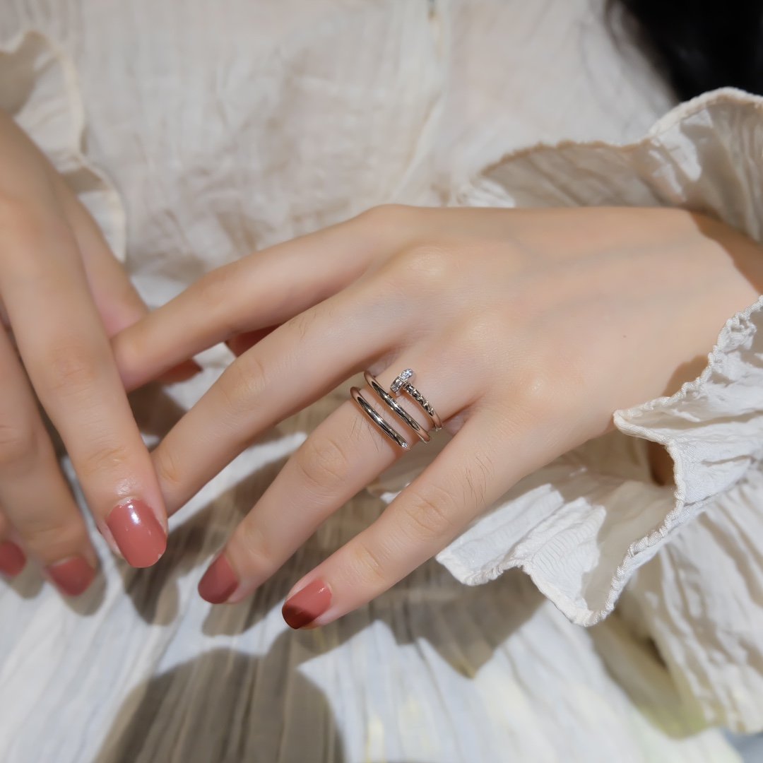 CARTIER JUSTE RING 1.8MM SILVER DOUBLE ROW