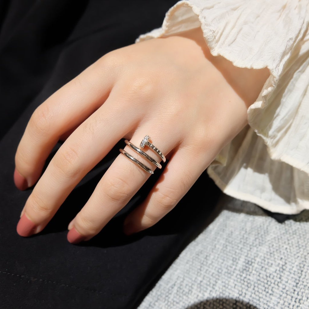 CARTIER JUSTE RING 1.8MM SILVER DOUBLE ROW