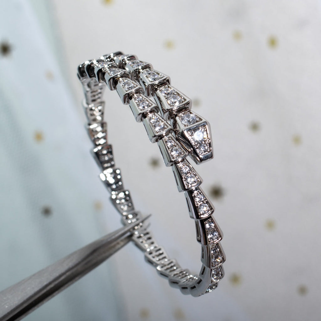Bvlgari SERPENTI BRACELET 3.8MM SILVER DIAMOND