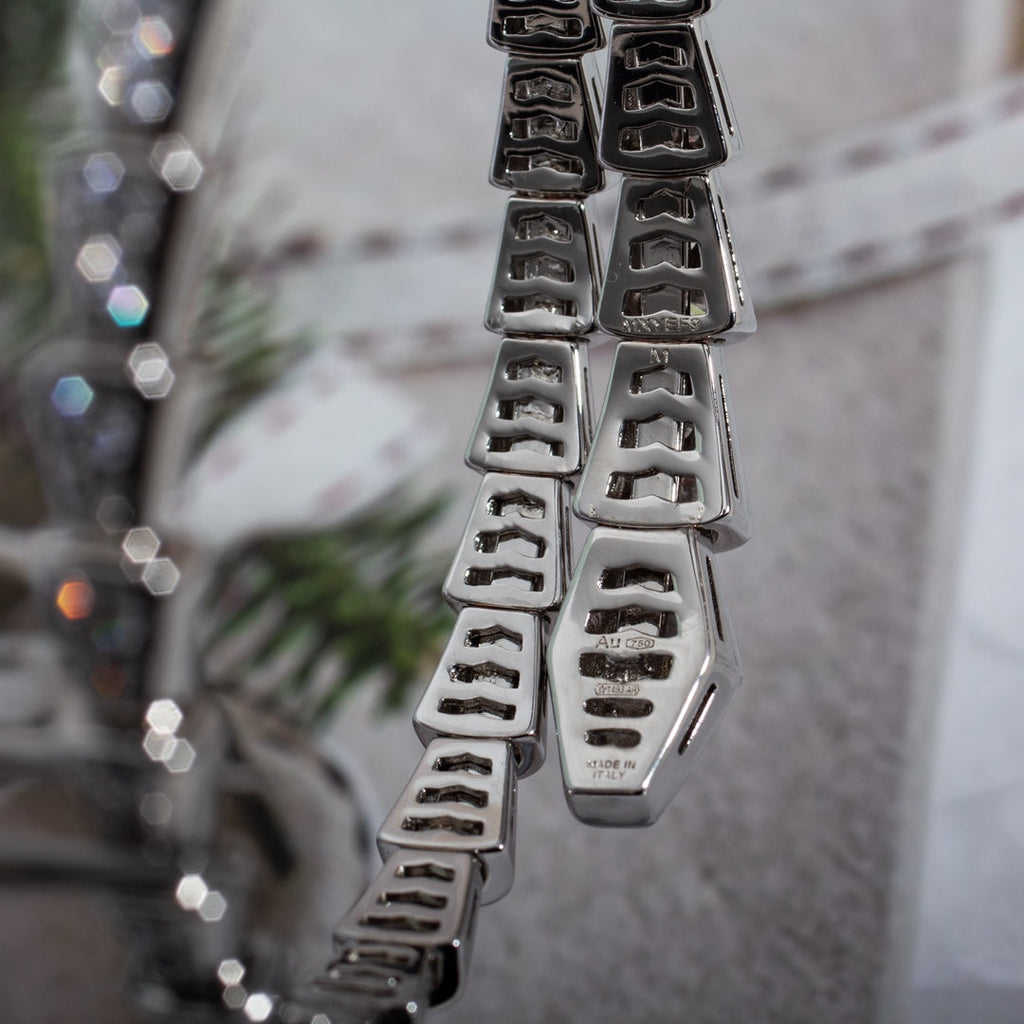 Bvlgari SERPENTI BRACELET 3.8MM SILVER DIAMOND