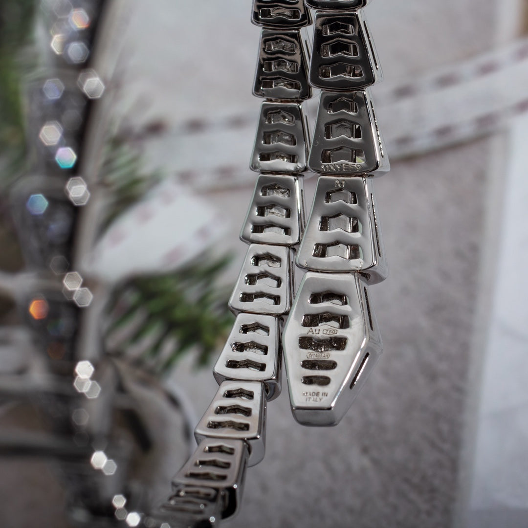 Bvlgari SERPENTI BRACELET 3.8MM SILVER DIAMOND