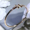 TIFFANY & CO. T BRACELET PINK GOLD 1.8MM DIAMOND