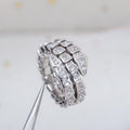Bvlgari SERPENTI RING SILVER DIAMOND DOUBLE ROW