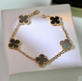 Van Cleef & Arpels CLOVER BLACK MOP PINK GOLD BRACELET 5 MOTIFS