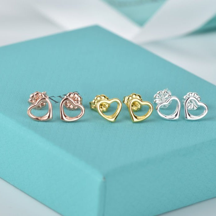TIFFANY & CO. OPEN HEART STUD EARRINGS