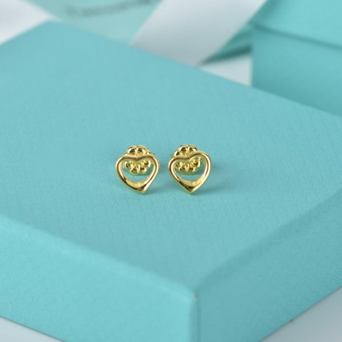 TIFFANY & CO. OPEN HEART STUD EARRINGS