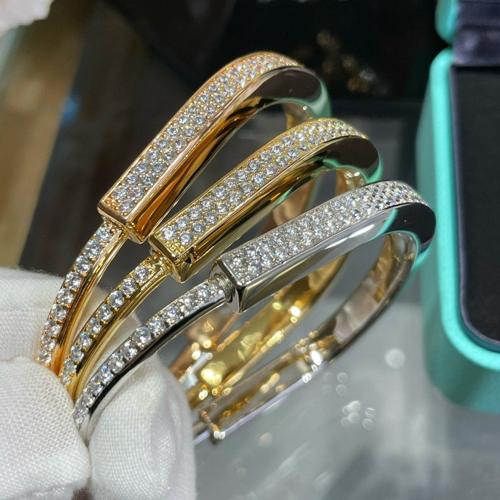 TIFFANY & CO. LOCK BRACELET DIAMOND PAVED