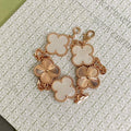 Van Cleef & Arpels CLOVER BRACELET 5 MOTIF WHITE MOP PINK GOLD