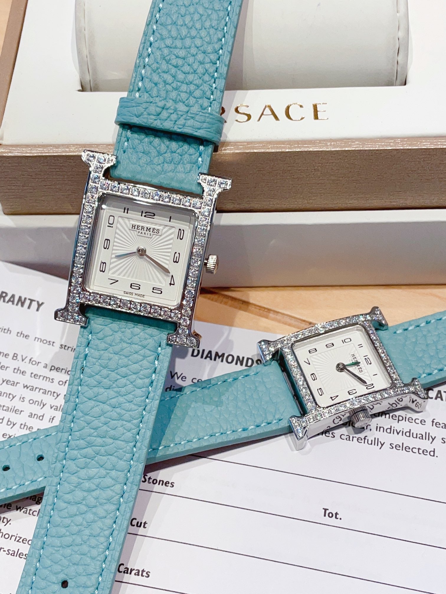 HERMES HEURE H 26 SILVER WHITE DIAL EPSOM LEATHER EPSOM LEATHER