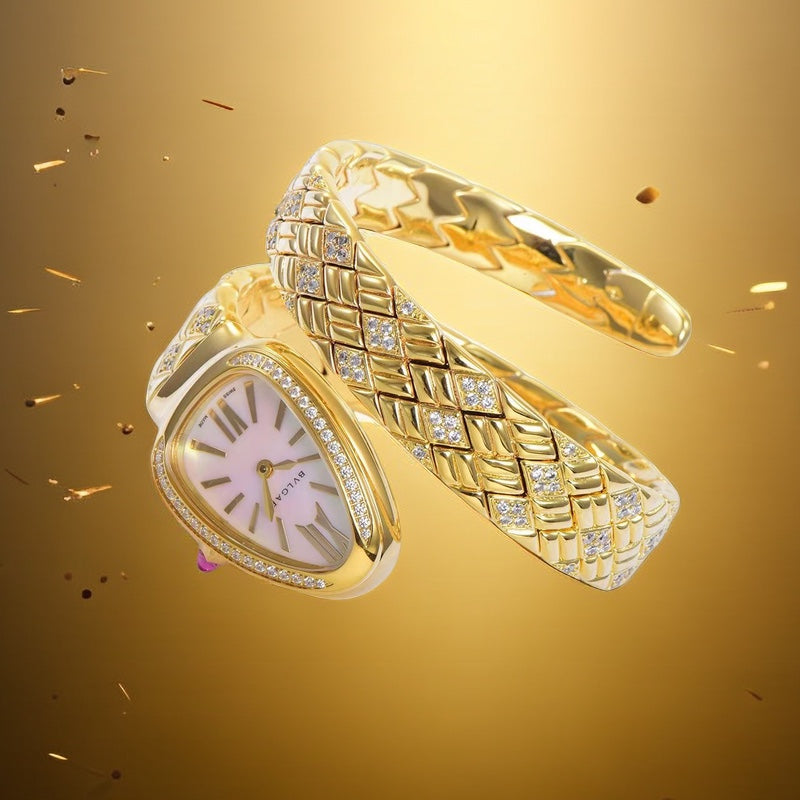 BVLGARI SERPENTI SPIGA 35 GOLD WHITE DIAL