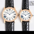 CARTIER RONDE SOLO PINK GOLD BLACK LEATHER
