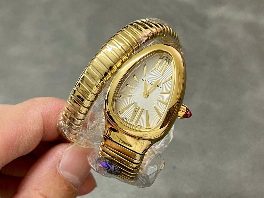 BVLGARI SERPENTI SPIGA GOLD WHITE DIAL
