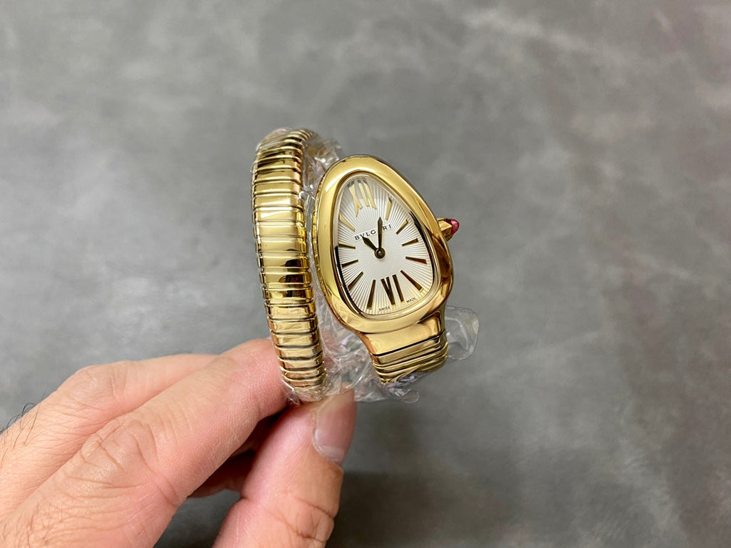 BVLGARI SERPENTI SPIGA GOLD WHITE DIAL
