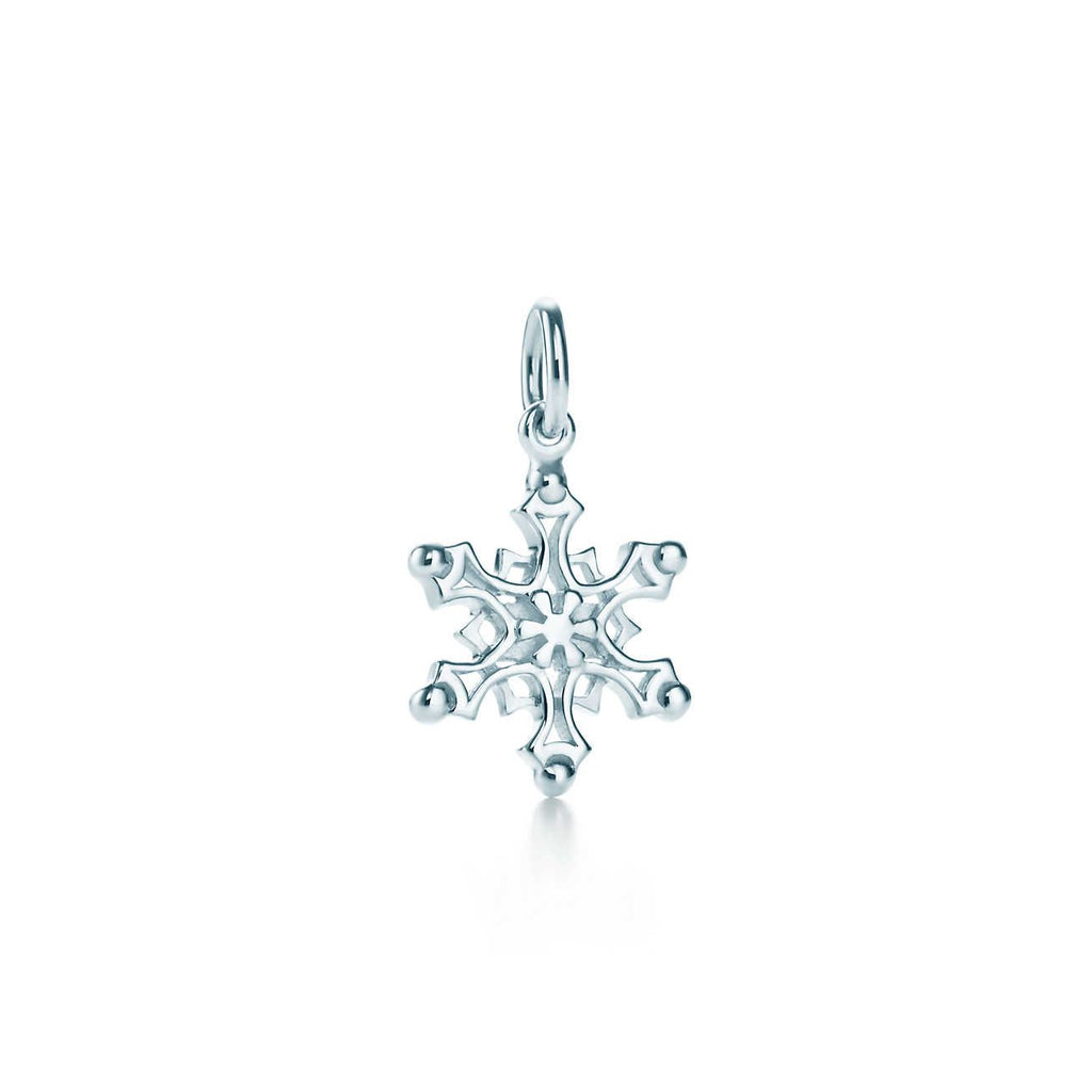 TIFFANY & CO. STERLING SILVER SNOWFLAKE PENDANT NECKLACE