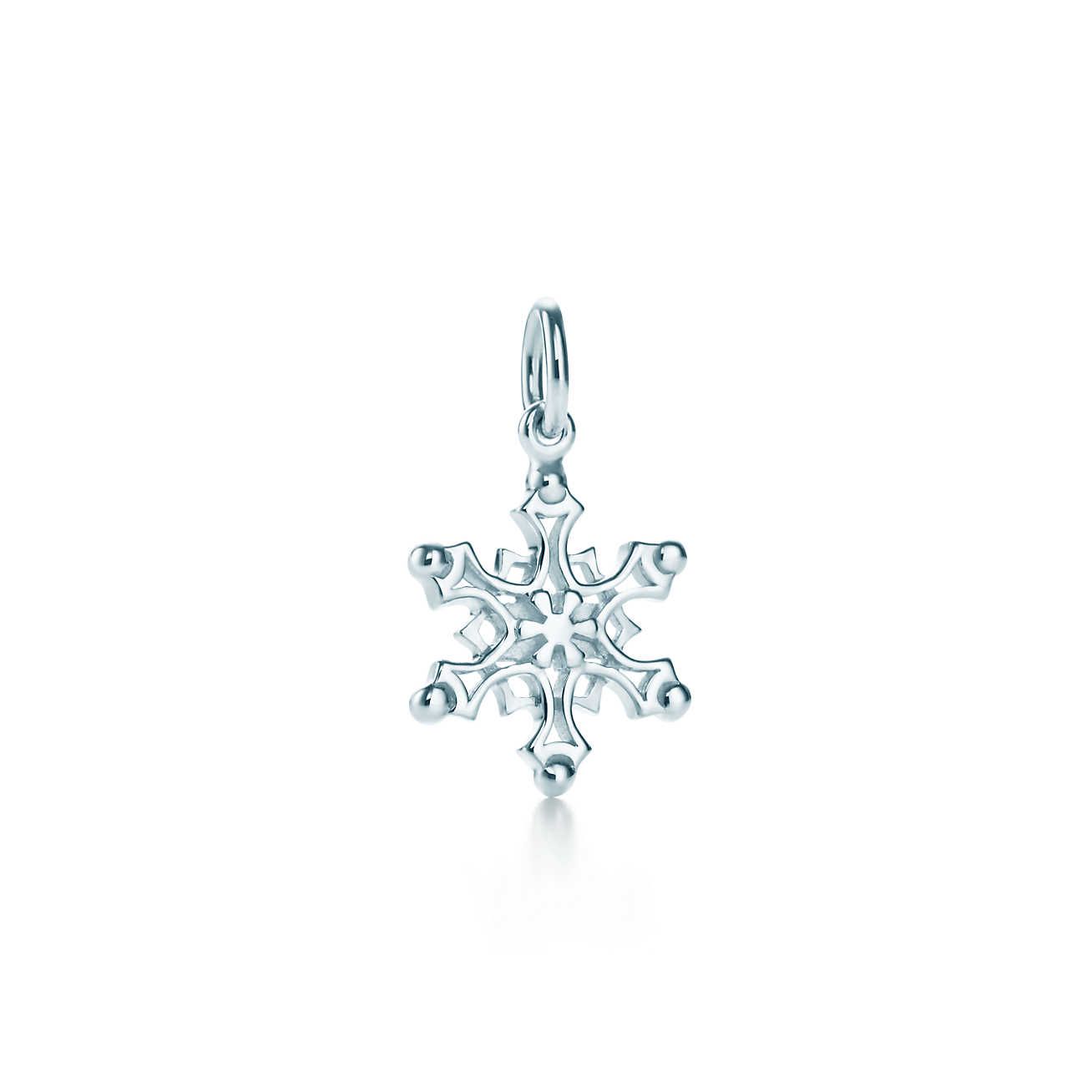 TIFFANY & CO. STERLING SILVER SNOWFLAKE PENDANT NECKLACE