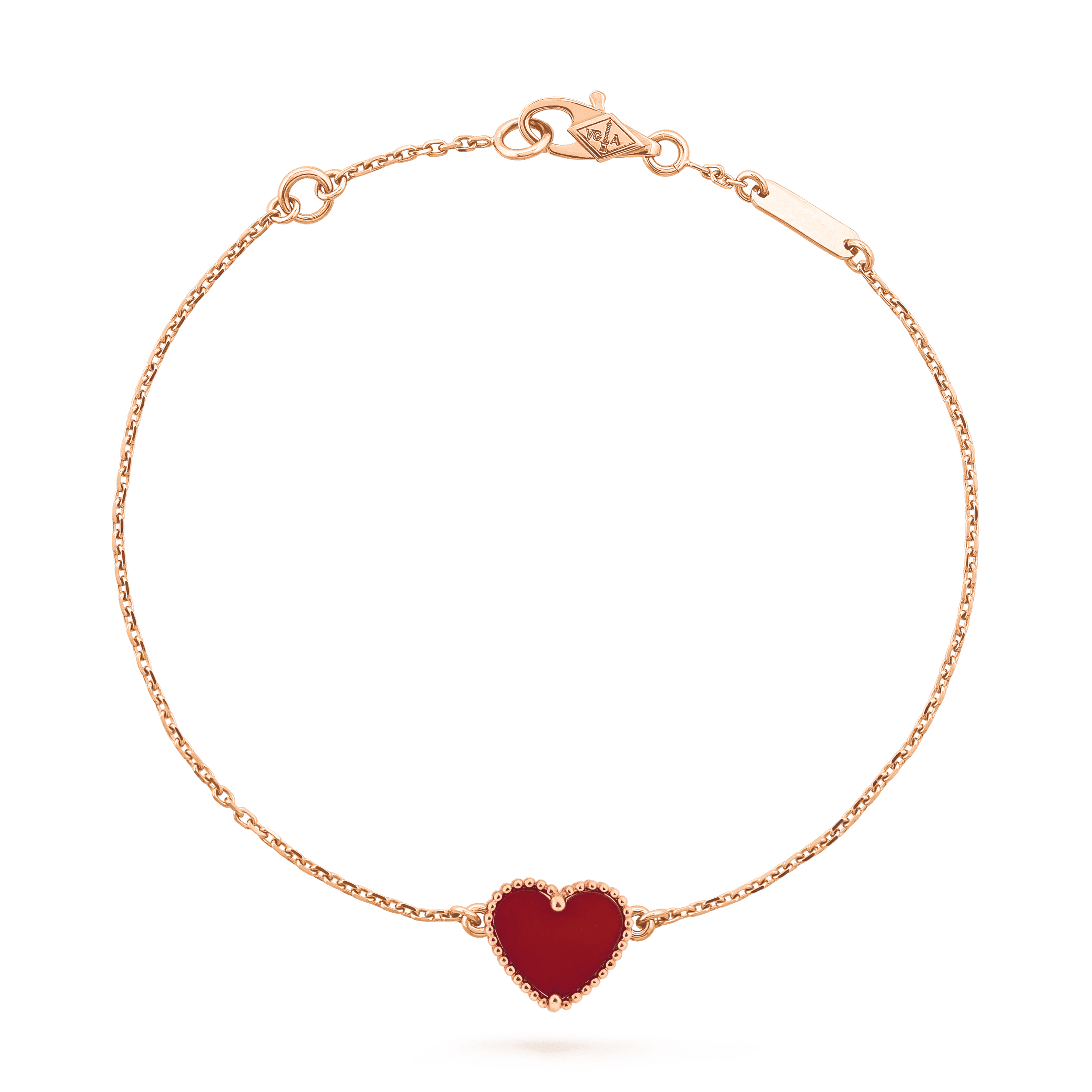 Van Cleef & Arpels HEART CARNELIAN PINK GOLD BRACELET