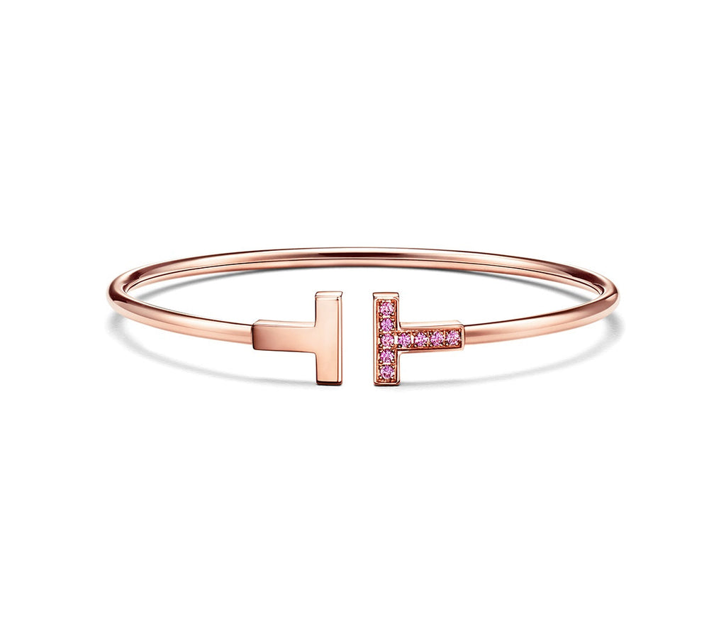 TIFFANY & CO. T PINK GOLD PINK DIAMOND BRACELET