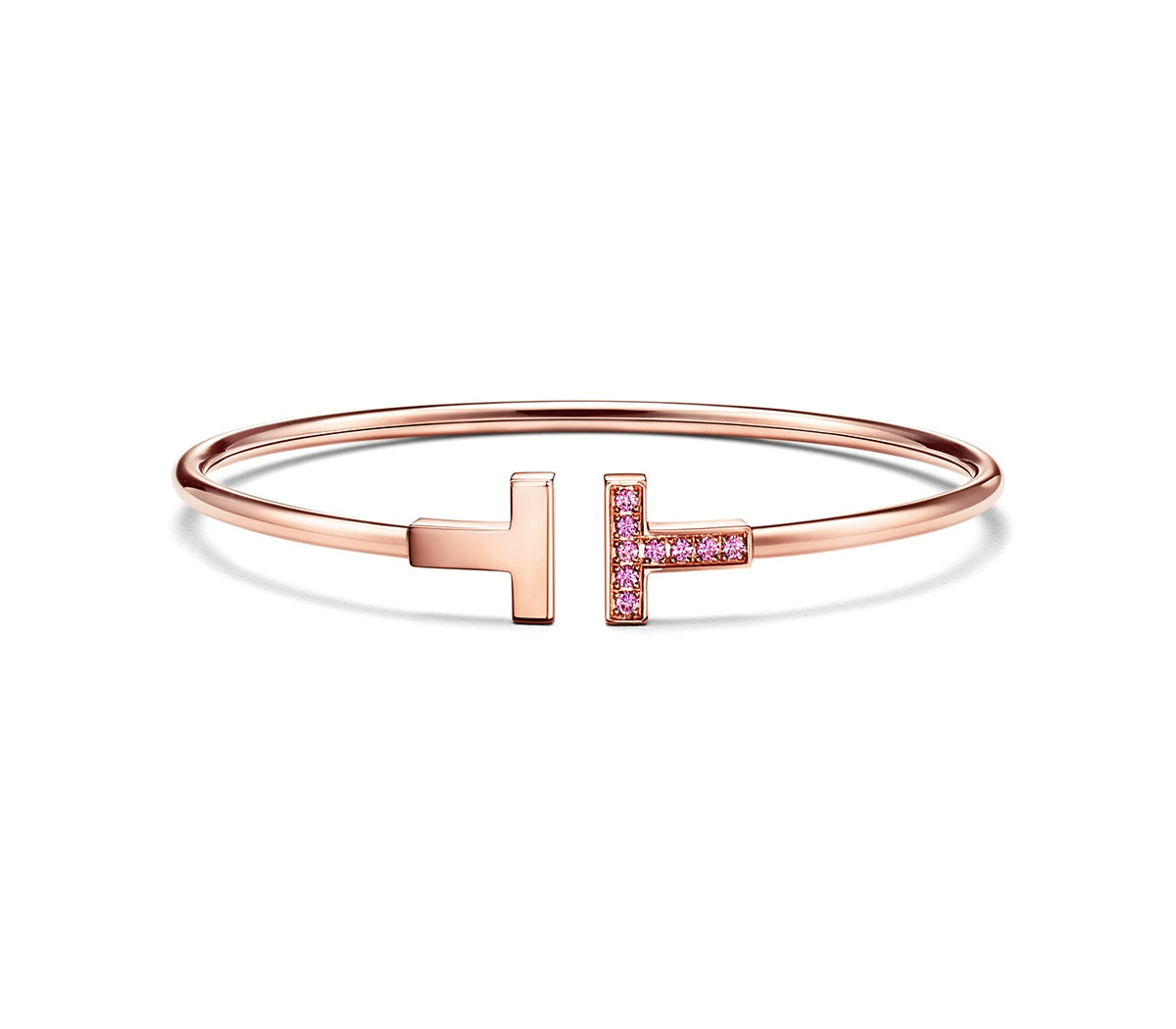 TIFFANY & CO. T PINK GOLD PINK DIAMOND BRACELET