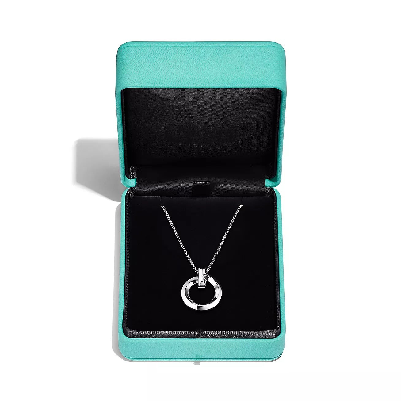 TIFFANY & CO. T CIRCLE PENDENT SILVER NECKLACE