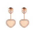 CHOPARD HAPPY HEART PINK MOP EARRINGS DIAMOND