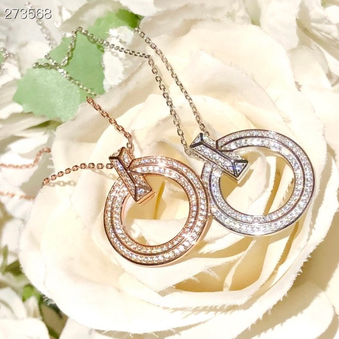 TIFFANY & CO. T1 CIRCLE DIAMOND PAVED MEDIUM NECKLACE
