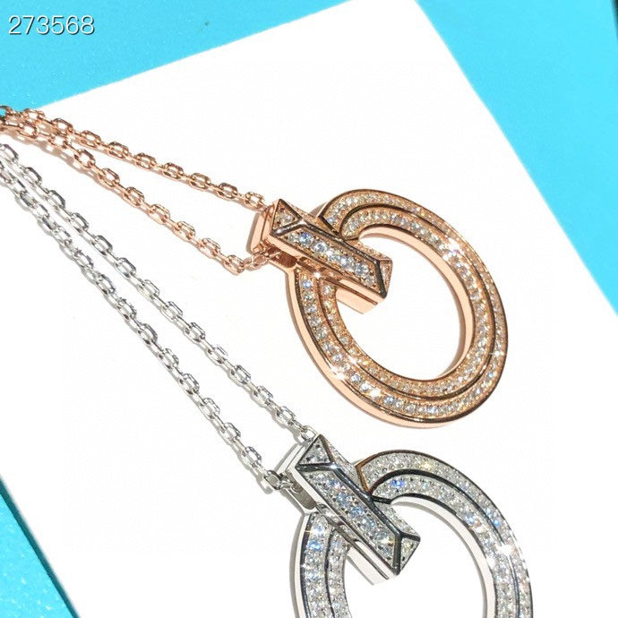 TIFFANY & CO. T1 CIRCLE DIAMOND PAVED MEDIUM NECKLACE