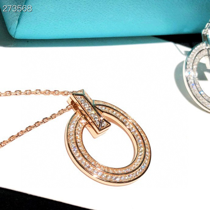 TIFFANY & CO. T1 CIRCLE DIAMOND PAVED MEDIUM NECKLACE
