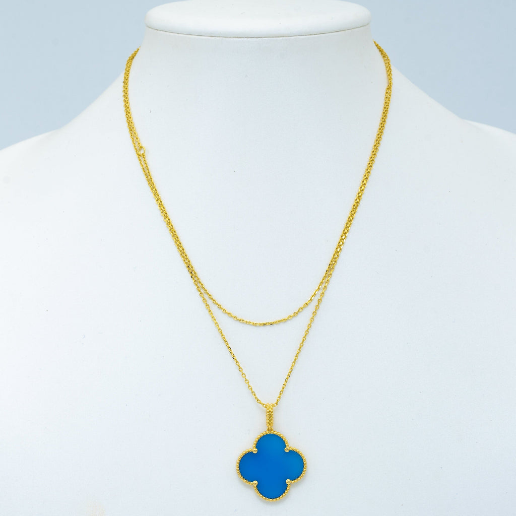 Van Cleef & Arpels CLOVER GOLD TURQUOISE NECKLACE