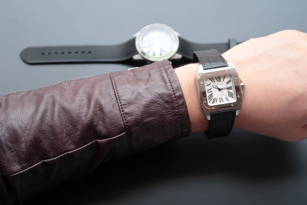 CARTIER SANTOS 100 39MM STEEL CASE WHITE DIAL